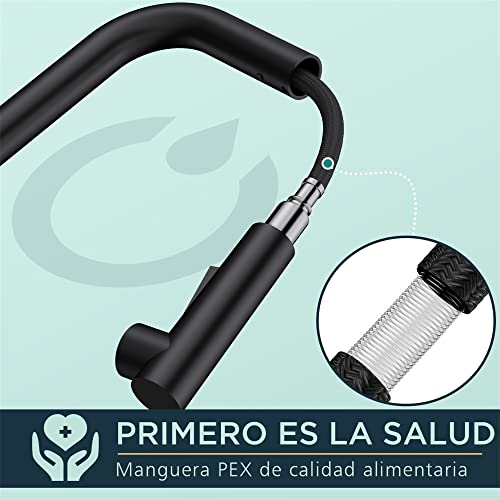 Miniatura 8 de Forious Grifo Cocina Extraible, Grifo Cocina Fregadero Con Ducha De 2 Modos De Rociado Giratorio A 360 Torneira Cozinha Monomando, Negro