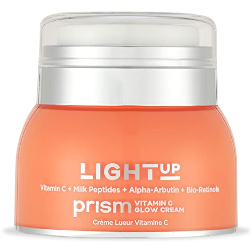 Light Up Prism Vitamin C (Gold Standard), Milk Peptides, Alpha Arbutin, Kiwi – Flash Brightening, Targets Pigmentation and Dark Spots, Hydrating, Nourishing – All Skin Types Glow Cream – 50 gm