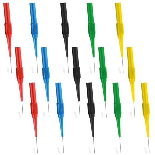 15 Pcs Back Probe Kit, 0.7 mm Insulation Piercing Needles, Non-Destructive Multimeter Probes, Back Probe Pins for Automotive Sensors and Banana Socket Testers