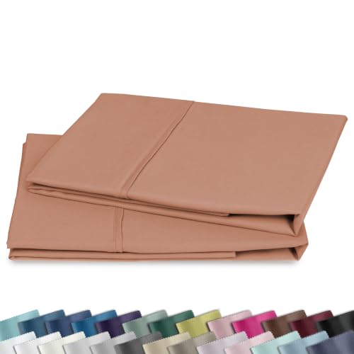 Image of California Design Den Standard Pillow Cases Set of 2-400 Thread Count, 100% Cotton Sateen, Soft and Breathable Pillowcases Queen /Standard - Fresh Clay