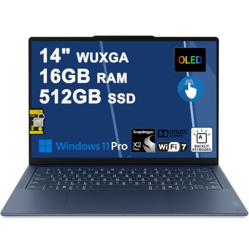 Image of Lenovo Yoga Slim 7X Laptop 14 inch WUXGA OLED Touch (100% DCI-P3, 400nits) 6-core Snapdragon X2 Plus (Up to 80 Tops) 16GB RAM 512GB SSD Backlit for Creator Designer Business Professional Win11Pro ICP Hub
