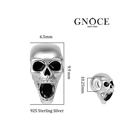 Image of GNOCE Skull Pendant Charm Silver Dangle Charms Bead fit Bracelet /Necklace Jewelry Gift for Women Men