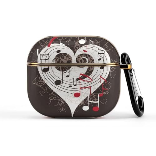 For Music Symbols Love Wireless Earbuds 3�P�[�X �L�[�`�F�[���t�� ��3����p ���킢���ی�P�[�X ��3����Ή� ���C�����X�[�d�Ή� �t�����gLED��