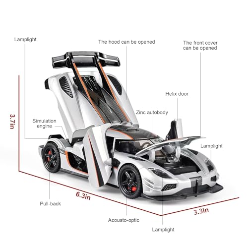 Toy Cars 1/32 Scale Koenigsegg One Diecast Cars miniatura 5