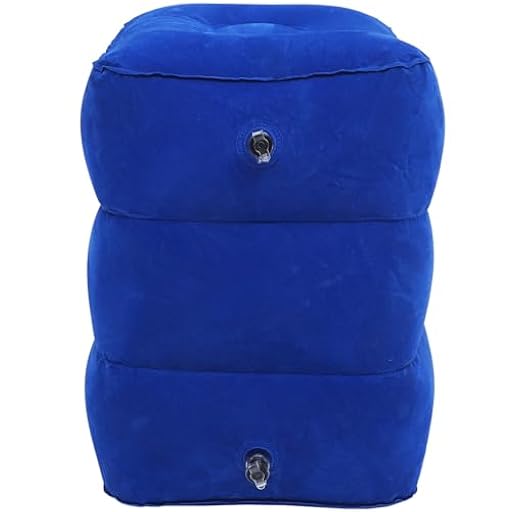 TOVINANNA Almohada Reposapiés Inflable Ajustable Plegable Azul Oscuro para Viaje y Oficina, Cojín Inflable Cómodo para Aliviar Presión y Mejorar Circulación, Taburete Portátil para Descanso | Ya disponible en tu tienda friki favorita! En mundofriki.es!