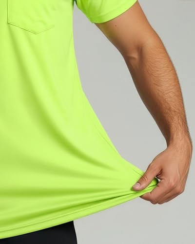 Image of Real Essentials 4 Pack: Men's Dry-Fit Short Sleeve Pocket Crew Performance Athletic T-Shirt (Available in Big & Tall)