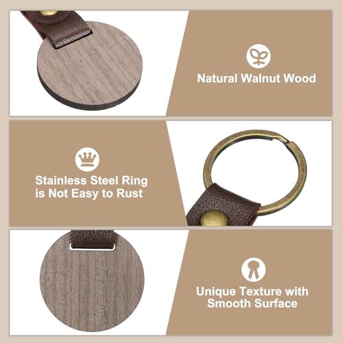 PATIKIL 4cm Wood Keychain Blanks - Image 3
