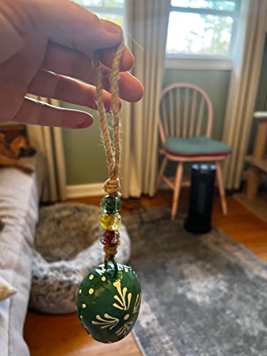 Vivanta Handmade Metal Bells – Set of 5 (7cm) Hanging Cow Bells with Rope & Beads – Hand-Painted Vintage Bells for Farmhouse, Boho Wall Decor, Witch Bells, Christmas Ornaments & Wind Chimes