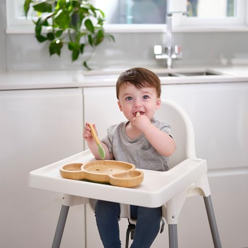 Tiggi Bamboo Baby Bowl from Suction Base Baby Weaning Bowl (Dusky Blue) - Image 3
