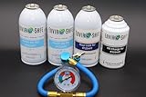 ENVIRO-SAFE R1234YF Auto AC Recharge Kit with Arctic Air, Oil Charge, Stop Leak, Gauge, 4-Piece Professional System