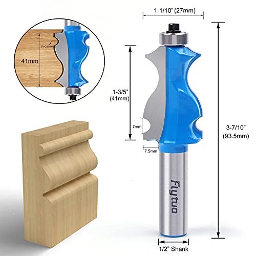 Flytuo 2Pcs Architectural Molding Router Bit Set With 1/2" Shank, Enhance Your Woodworking With Corner Rounding & Edge-Forming #TOP2