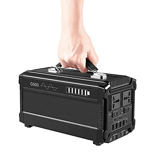 DSJ Estación de Energía Portátil de 220V 500W, 120000Mah 444Wh Generador Solar Ups Power Inverter con Panel Solar para Viajes de Campamento Al Aire Libre (Onda Sinusoidal Pura)