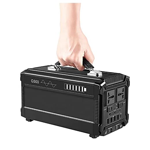 DSJ Estación de Energía Portátil de 220V 500W, 120000Mah 444Wh Generador Solar Ups Power Inverter con Panel Solar para Viajes de Campamento Al Aire Libre (Onda Sinusoidal Pura)