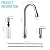 FROPO 3 Hole Kitchen Faucets, Brushed Nickel Kitchen Faucet with Soap Dispenser, Kitchen Faucets with Pull Down Sprayer and Single Side Handle 3 Pieces, Stainless Steel High Arc Kitchen Sink Faucet