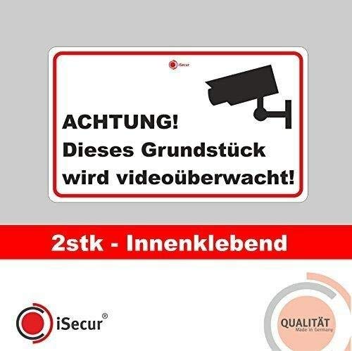 2er Set Aufkleber 'Videoüberwachung' – Innenklebend, 10x6 Cm, Wetterfest, Für Grundstück & Gebäude