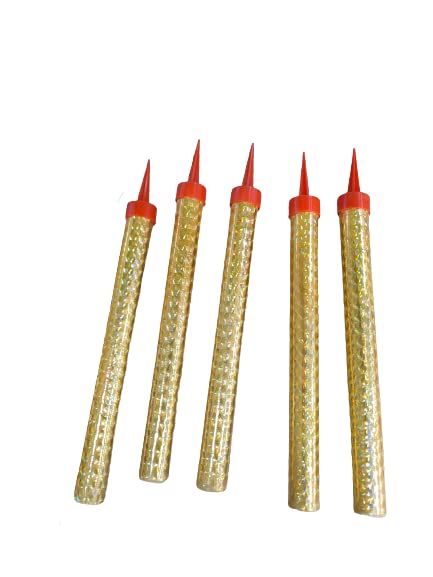 Sparkling Birthday Candle writing Happy Birthday on the body of Candle,6 Pieces Spark Fountain Birthday Candle Sparkling Candles random design and colour 15 cm and 20 cm (Golden 15 cm)