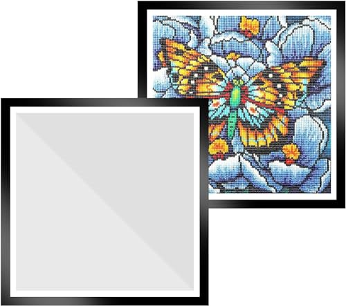 Yitobici Marco de Pintura de Diamantes, Marco de Imagen de Pintura de Diamante, Marco magnético Negro, para la decoración de la Pared en el hogar, 30 x 30 cm, 2 Piezas