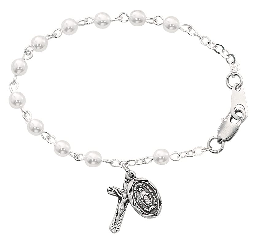 5 1/2" Immitation Pearl Baby Bracelet Christening Baptism Gift