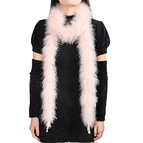 Ihufeather 2 Yard 22G Marabou Feather Boa, 25 Colors, Fluffy Natural Turkey Feather Boas For Diy Crafts, Wedding, Party Dancing Dress Up, Women Costume, Christmas Decoration, Pink #TOP20
