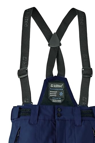 killtec Mädchen Skihose mit abzippbarem Latz und Kantenschutz Girls Skihose 242, dunkelnavy, 128, 43402-000
