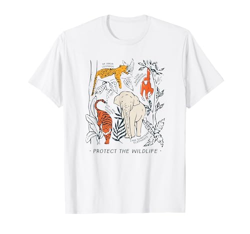 Protect The Wildlife Botanical Chart Shirt Endangered Animal T-Shirt