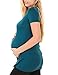 Caramel Cantina 2 Pack Lightweight Maternity V-Necks (X-Large, Plum/D.Teal)