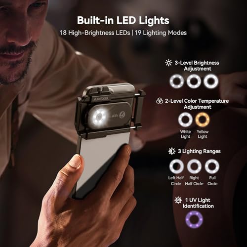 APEXEL Phone Microscope Lens, PhoneMicro 5 Series 100X Phone Micro Lens for Android/iPhone With LED Light/CPL/Universal Clip, Mini Pocket Microscope, Smartphone Camera Attachment for iPhone & Android. by APEXEL - Image 4