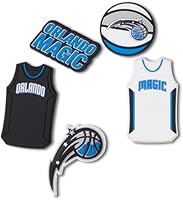Crocs Jibbitz NBA Basketball Shoe Charms, NBA Orlando Magic, 5 Pack