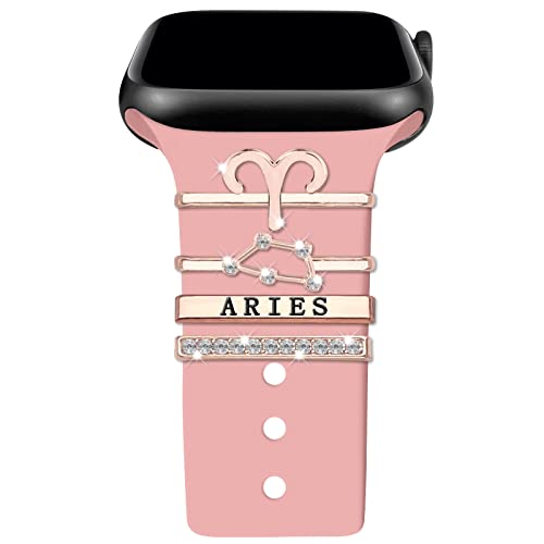 YeeCASE 12 Constellations Decorative Rings Compatible with Apple Watch Silicone Bands Charms 49mm 45mm 44mm 42mm 41mm 40mm 38mm iWatch Series 10 9 8 7 6 5 4 3 Charms Accessories (No Band)