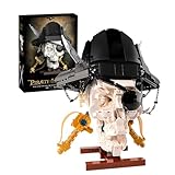 SymGrpu Piraten Totenkopf Bausteine für Erwachsene, 1167 Teile Skelett-Piratenkapitän-Modell mit Zwei Schwertern, Sammlerstück-Horror-Konstruktions Spielzeug, Geschenk für die Wohnraumdekoration