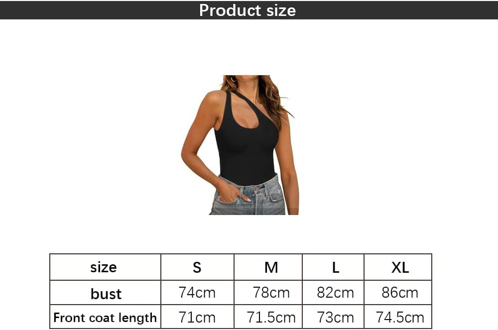 Body Donna senza Maniche Monospalla Asimmetrico Bodysuit Contenitivo Modellante Outfit Estivi Bodysuit Elegante versatile Top Aderente