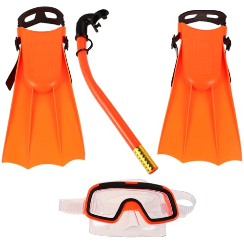 HANABASS -one Snorkeling Equipment Child-Friendly Goggles Fins and Set Breathing Tube Safety