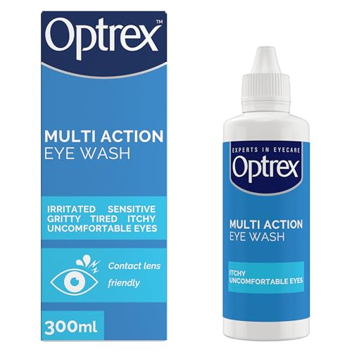 Optrex Multi Action Eye Wash 300 ml for Gentle and Effective Relief Itchy Irritated Tired Uncomfortable Eyes Easy to Use