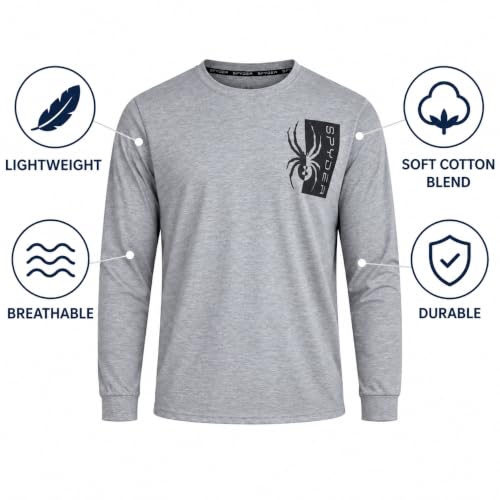 Image of Spyder Mens Long Sleeve T Shirt - Lightweight Crewneck Graphic Tee