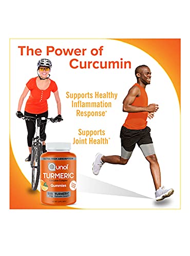 Qunol Turmeric Curcumin Gummies 500 Mg Delicious Gummy Supplements Helps Support An Active Lifestyle, Orange, 60 Count #TOP2