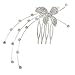 Produktbild Avalaya Haarkamm für Brautschmuck, Abschlussball, Party, transparenter Kristall, Schmetterling, silberfarben, 80 mm