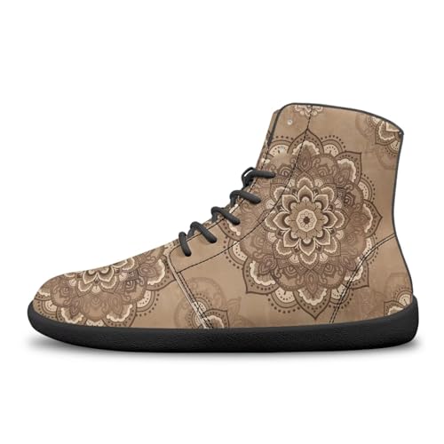 Image of Binienty Zero Drop Sole Barefoot Men's Women's PU Leather Flat Minimalist Barefoot Sneakers Athletic Shoes Waterproof