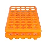 Veemoon Reagenzglasgestell 50-Fach für 18-MM Röhrchen Kunststoff Organizer PP Orange Labor Rack für Wissenschaftliche Untersuchungen Lebensmittelanalyse