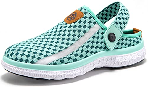 Garden Clogs Mens Womens Garden Shoes Arch Support Summer House Slippers Sandals Breathable Slip On Home Shoes Indoor Outdoor Mules Green, 7.5 Women/6 Men, Lable Size 38 #TOP4