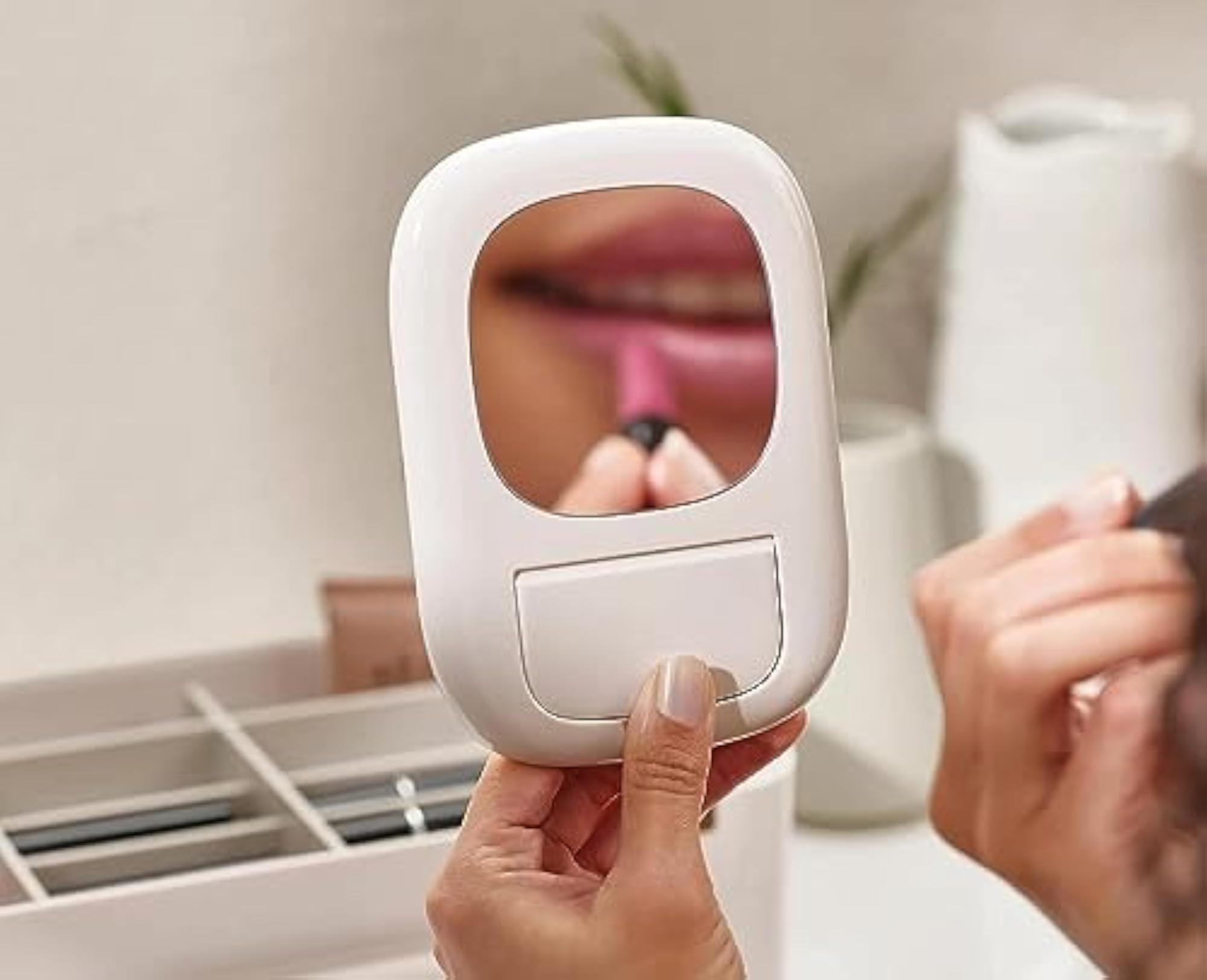 Cosmetics Storage Box with Mirror