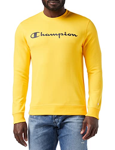 Champion Herren American Classics Big Logo Crewneck Sweatshirt, Giallo, M