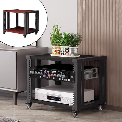 Soporte Audiovisual de 4 Niveles con Ruedas, para proyector, PS5, Consolas de Videojuegos, DVD y Tocadiscos, Mueble estéreo HiFi (Teca, 5 Niveles, 100 cm/39 Pulgadas)