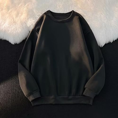 Crewneck Sweatshirts for Men Fall Lightweight Casual Drop Shoulder Long Sleeve Loose Soft Comfy Basic Pullover Tops2