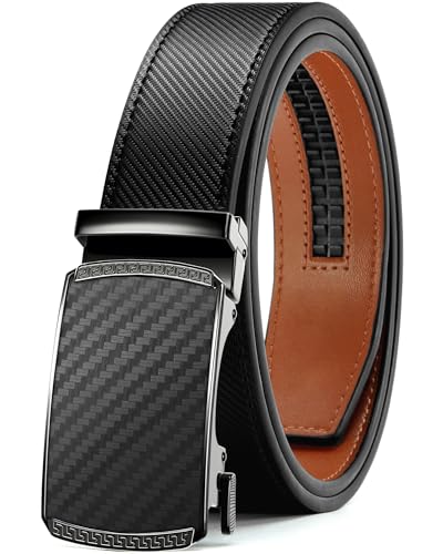 Listado de Cinturones Caballero al mejor precio. 45 Cinturones Hombre, CHAOREN Cinturón Hombre Cuero, Hebilla Automática Trinquete, Cinto Caballero Ajustable Traje Vestir, Cinturones de Piel Cortable, Ancho 3.5cm