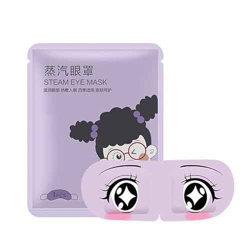 10Pcs Steam Eye Mask Health Care Warm Self Heating Cartoon Sleep Mask for Eyes Fatigue Disposable Moist Hot Compress Eye Patch Puffiness Headache Eyes Puffy Relief Students Adult Sleep Travel Work