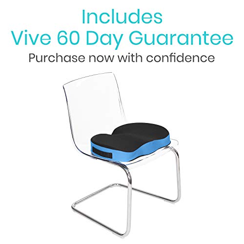 Vive Coccyx Seat Cushion For Tailbone Pain - Orthopedic Memory Foam Gel Pillow For Cars, Office Chairs, & Wheelchairs - Great For Lower Back Support, Sciatica, & Tailbone Pain - Soft Washable Cover #TOP7