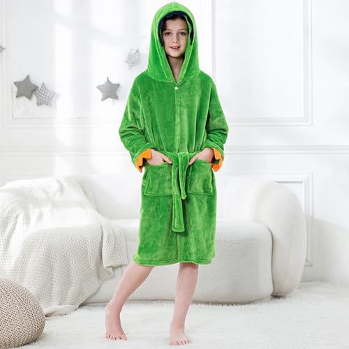 Boys Girls Tiger Plush Fleece Hooded 𝐁ath𝗿obe with Belt Kids Cute Animal Soft 𝐂ostume 𝗛ome𝚠ear Cute Warm Suit3