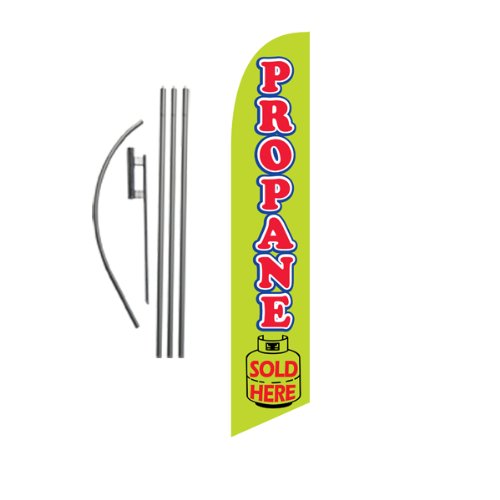 Propane Sale Advertising Feather Banner Swooper Flag Sign With Flag Pole Kit And Ground Stake #TOP28