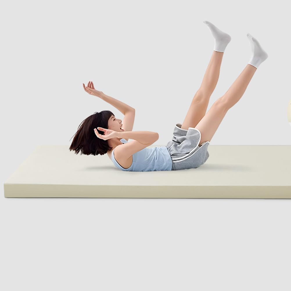 White,150x200cmQUEEN, Thick 5Cm Futon Mattress Padding Memory Foam Japanese Floor Mattress Topper with Washable Cover Comfortable Folding Sleeping Pad Floor Lounger Guest Bed for Camping