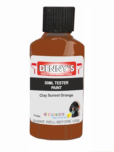 Premium Interior Wall & Furniture Chalk Paint – Clay Sunset Orange – Rich Matt Finish, Durable & Washable, Low Odour, Ideal for Living Rooms, Bedrooms & Hallways (30ML Tester Bottle)